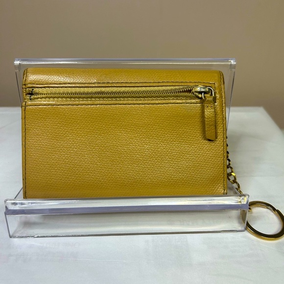CHANEL Mini Tan Leather Wallet/Wristlet Unbranded Gold Chain Included. - Picture 5 of 13